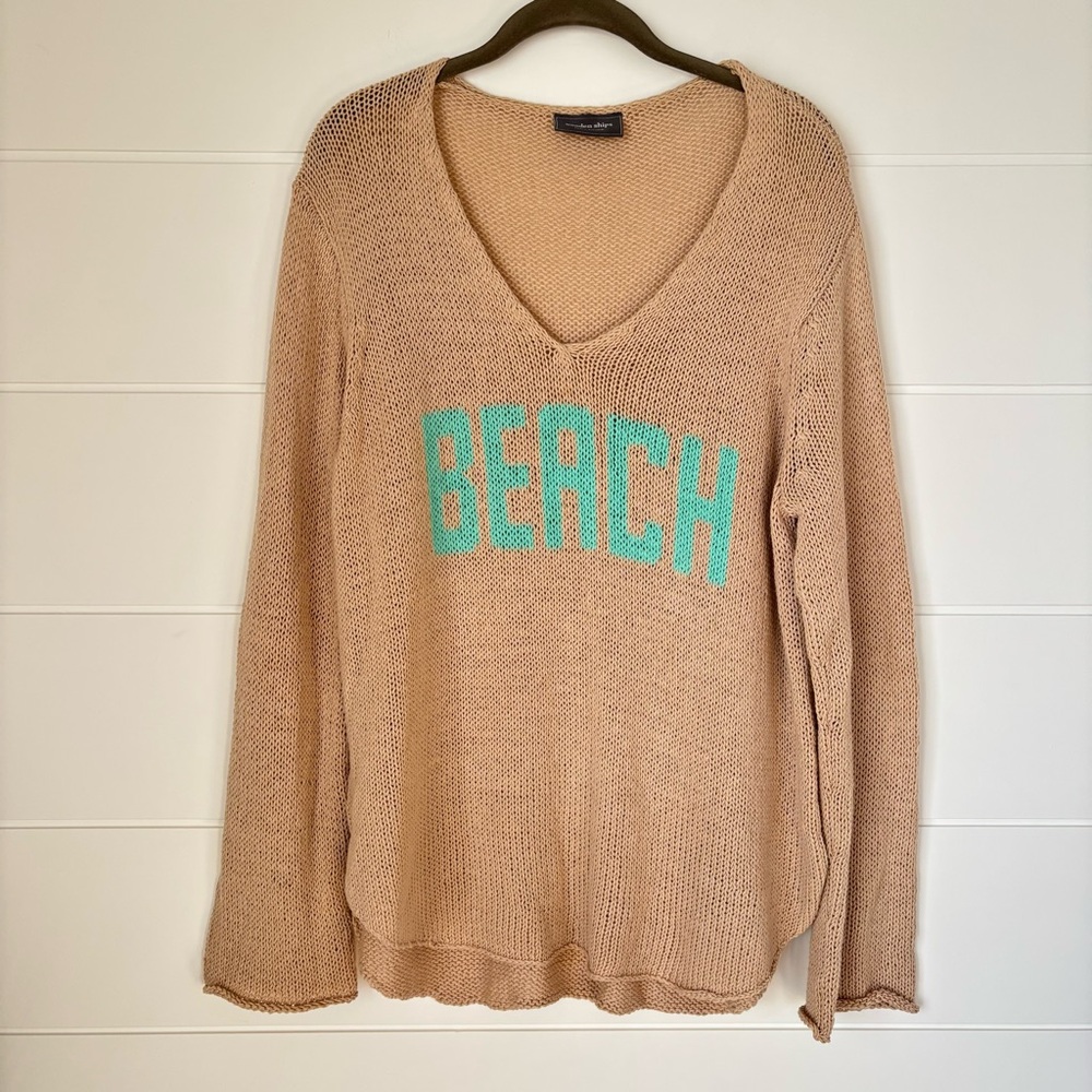 Wooden Ships Women's Beach V Cotton Sweater Size XL